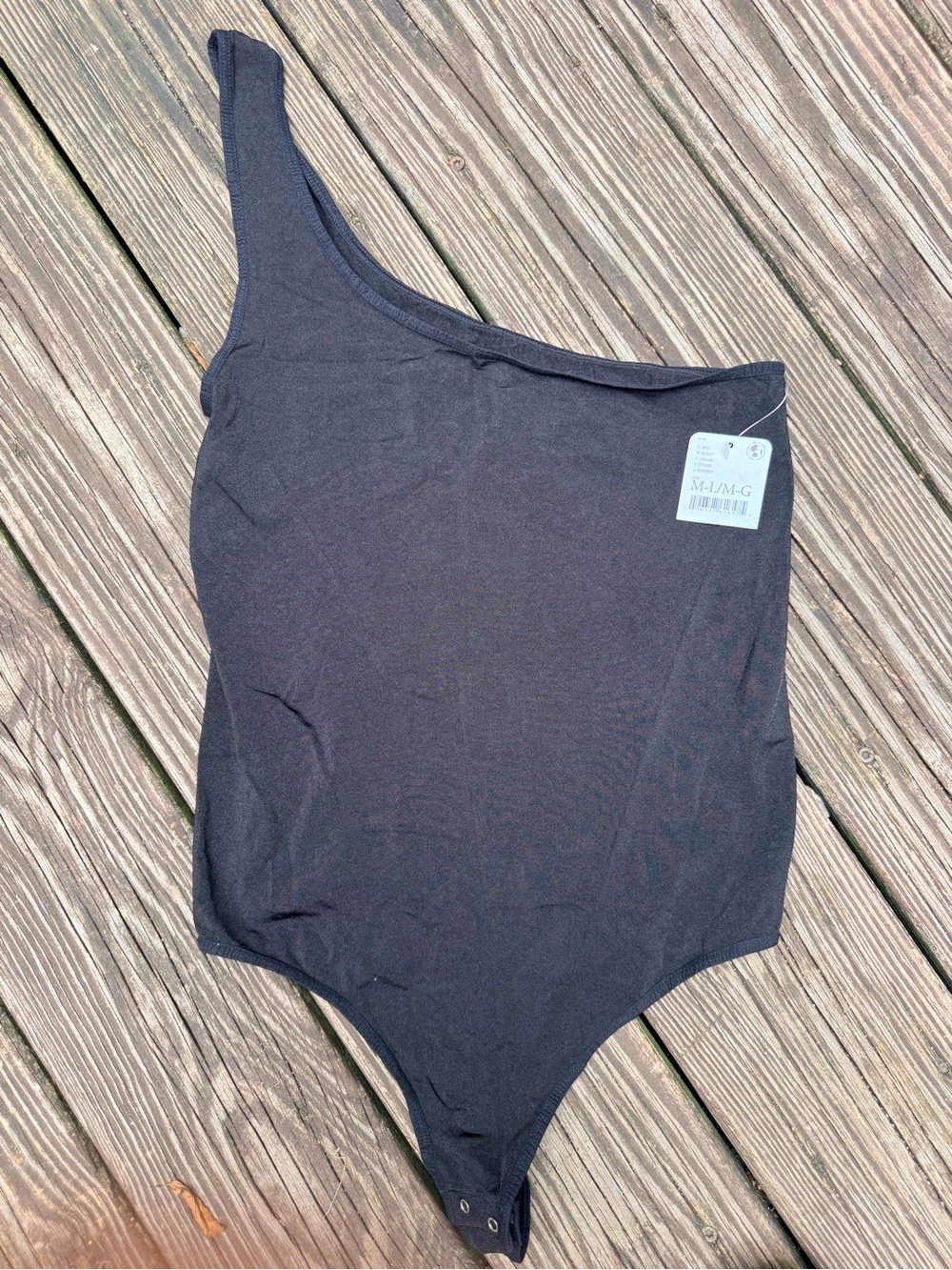 Women’s free people one-Piece Asymmetric Snap Bodysuit - Black